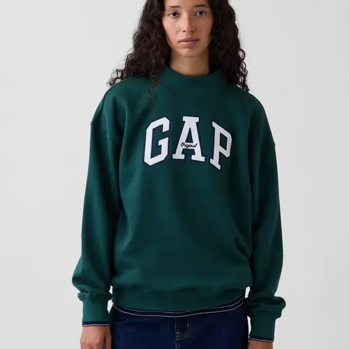 Gap Women's VintageSoft Oversized Mockneck Logo Sweatshirt