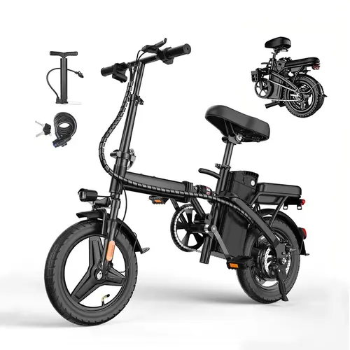VIPLAT Adult Foldable Electric Commuting Bike - 750W Peak Motor, 48V 15Ah Removable UL2849 Battery, 22MPH Max Speed, 32 Mi Range, 14-Inch Compact Frame, Fits Car Trunk & Apartment, Ideal for Folding Bikes E-Biking Needs, Back To School Ready