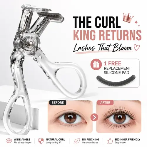 Professional Eyelash Curler – Wide Angle Natural Lift & Precision Root Curl for Perfect Lashes