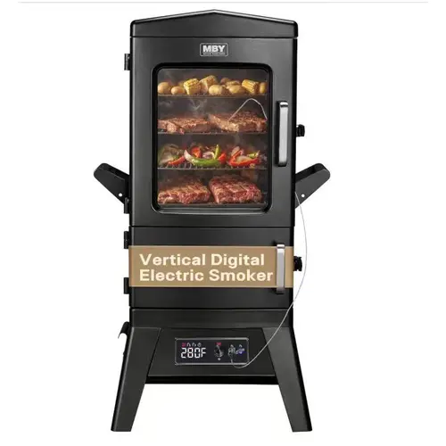 MAISON BACKYARDS Digital Electric Smoker with Cover, LED Display, Built-in Meat Probe, 633 sq in Cooking Area, 4 Racks, Insulated Chamber for All-Weather Barbecue & Grilling tiktokshopspringglowup,summerwins