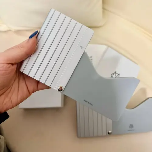 Adhesive Aluminum-Magnesium Alloy Metal Card Holder for Smartphone, Cellphone - Classic Striped Design, Adhesive Mount, Mobile Phone Storage Accessory (TikTok Shop Back to School), Mobile Phones,back to school,back to school haul