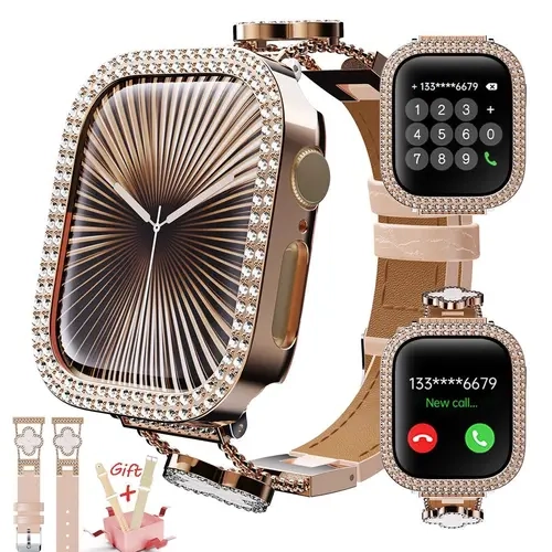 Women's 2026 Tech-Fashion Smartwatch - Watches for Women with Touchscreen Fitness Tracker, Call Control, 100+ Multi-Sports Modes, Message Reminder, DIY Dial, Navigation, iPhone/Android Compatible Wearable Model Smart Watches Gift