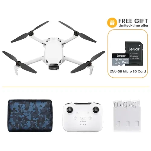 Skyrover S1 Mini Drone Bundle with Camera 4K/60fps Video, Lexar Professional 1066x 256GB U3 A2 V30 microSDXC Included, 3-Axis Gimbal Stabilization, 39,000ft Video Transmission, 120-Min Flight Time, Under 249g, Auto Tracking, Return to Home,, Micro Sd Card