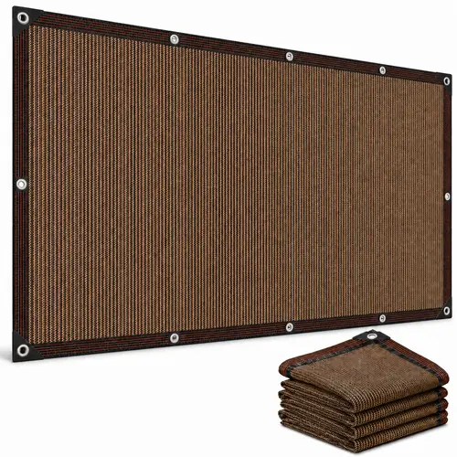 90% UV Resistant Rectangular Multi-Size Mesh Canopy, Brown Outdoor Heavy Duty Net with Reinforced Eyelets - Easy Setup Pergola Shade Cover (3.3×9.8FT/6.6×9.8FT/9.8×14.8FT) for Patio, Garden, Sunshades For Patio