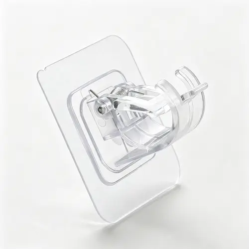 No Drilling Self-Stick Pole Support Clip, Household Wall Mount Holder for Curtain and Shower Rod