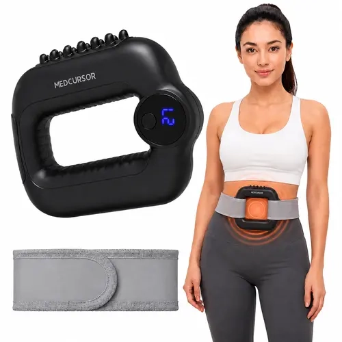 Medcursor 2026 New Cordless Vibrating Fascia Ring Massager - 1500mAh Rechargeable Adjustable Deep Tissue Vibration Belt, Portable Full Body Massager with 5 Intensities, 3 Modes, Adjust Settings for Muscle Therapy, Lymphatic Drainage (Abs Plastic), Lightwe