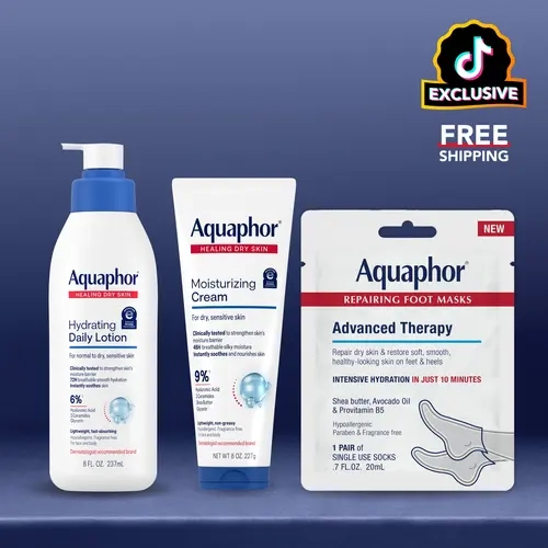 Aquaphor Hydration Skincare Kit - Eczema-Friendly, Glycerin-Infused Avocado Lotion for Dry, Sensitive Skin Head-to-Toe Moisturizing Bundle