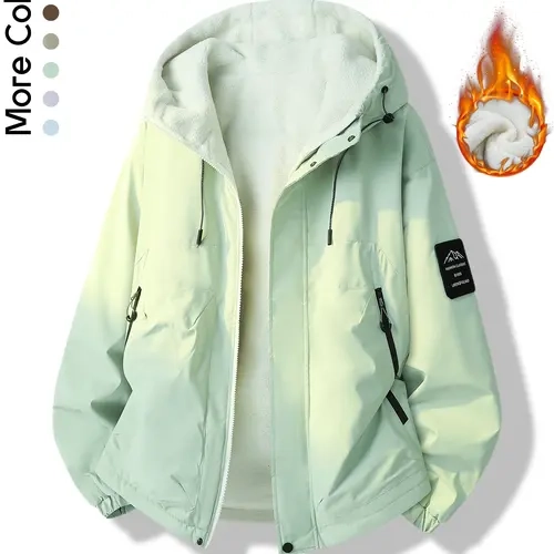 Women's Fleece Lined Hooded Jacket Warm Winter Windbreaker Zip Up Casual Outdoor Coat with Sherpa Lining Womenswear Everyday