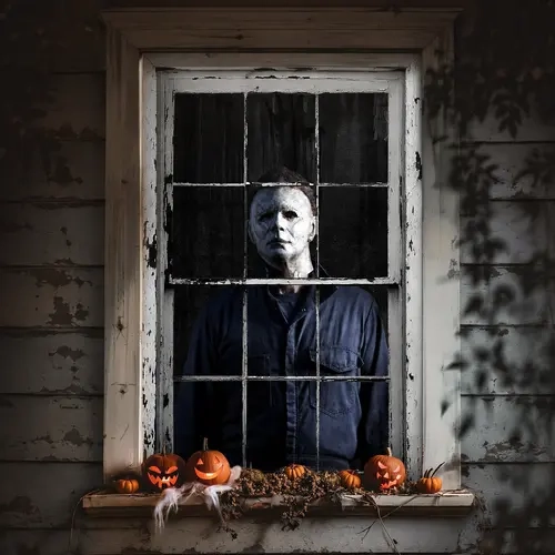 Halloween Blackout Panels - 31.5''×47.2'' Polyester Shower Curtain-Style Curtains with Spooky Horror Designs, Room Decor, House Decor for Bedroom Window Area, Halloween Gift