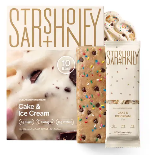 Stars + Honey | The Protein Bar – Cake & Ice Cream | 3 Types of Protein | All-Natural Ingredients | Gluten Free, Dairy Free, Soy Free, No Seed Oils, No Sugar Alcohols
