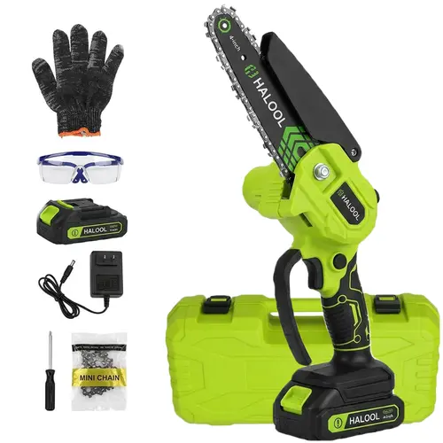 HALOOL fashion tiger6 Inch Mini Chainsaw Cordless Lithium Electric with Upgraded Pure Copper Motor Auto Oiling System One-Handed Operation for Tree Trimming Wood Cutting fans fan portable fan that blows cold air