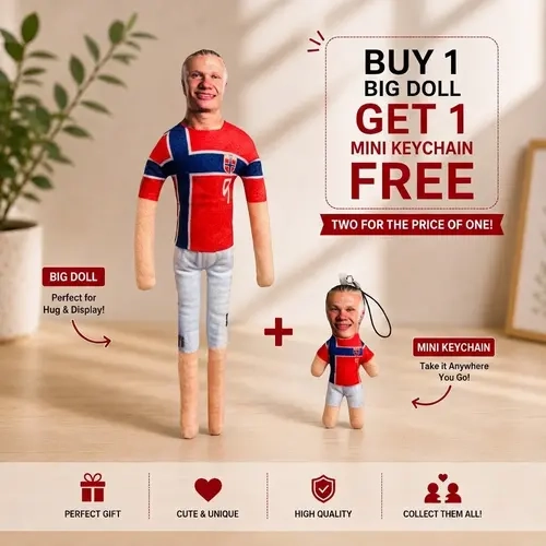 [BUY 1 GET 1 FREE] Soccer Player Plush Doll, Poseable Jointed Plush Figure, Soft Stuffed Toy for Room Decor, Funny Gift for Soccer Fans & Sports Lovers