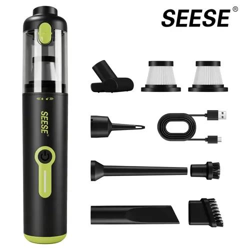 SEESE Car Vacuum Portable Cordless, 20000Pa 2 in 1 Vacuum Cleaner&Air Duster, 100W Brushless Motor Handheld Vacuum Cordless with 6000mAh Battery, Multi-Nozzles for Car, Home, Office, Pet toolupgrade