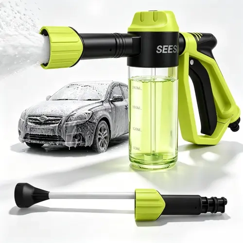 SEESE Car Wash Foam Gun, Foam Cannon for Garden Hose with High Pressure Nozzle & 3 Spray Modes - Suitable for Washing Cars, Trucks, SUVs, Motorcycles, RVs
