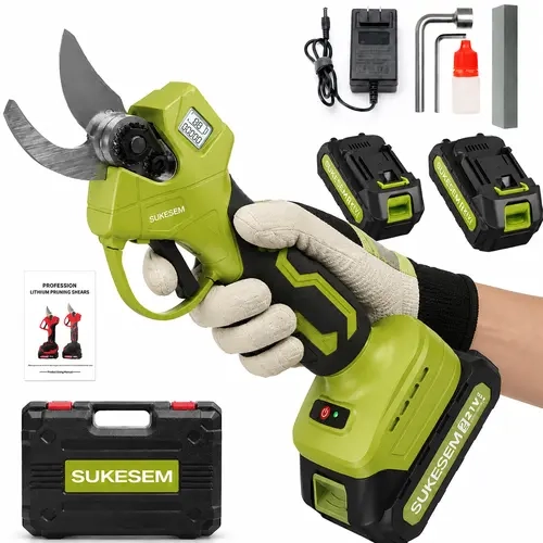 Cordless Electric Pruning Shears for Outdoor Gardening, 1.35in Heavy Duty Branch Power Pruner,  21V Batteries with LCD Display, 6-8H Runtime for Tree Trimming, Father's Day Gift,toolupgrade