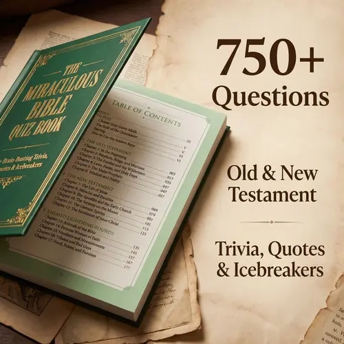 Bible Quiz Paper Notebook with Printed New Testament Text - 750+ Brain Teaser Trivia Questions, Quotes, Icebreakers for Bible Study Enthusiasts