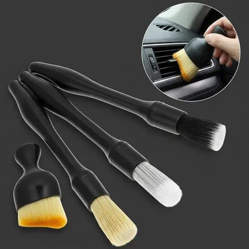 4PCS Car Detailing Brush Set, Ultra-Soft Multi-Use Auto Detailing Supplies, Car Cleaning Kit Interior-Exterior for Dashboard, Air Vent, Crevices