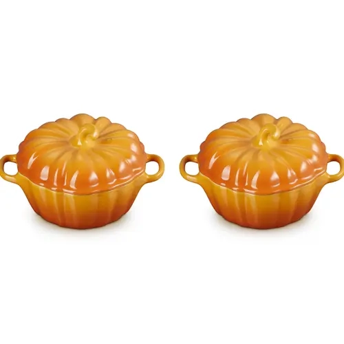 Le Creuset Set of (2) 12-oz Mini Pumpkin Cocottes