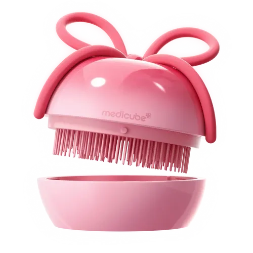 [NEW] [medicube] Ribbon Cherry Glass Hair Brush | Effortless Detangling for Smooth Hair Care | Reduces Breakage | For Curly, Dry & Damaged Hair | Multi-Length Soft Bristle | Compact, Travel-Friendly with Protective Cover | Korean Hair Care