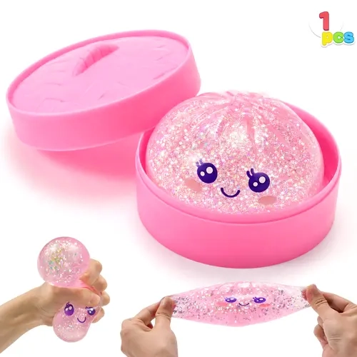 JOYIN Dumpling Stress Relief Toy, 1pcs Squeeze Dumpling Stress Balls, Quick Rising Squishy Fidget Sensory Toy, Soft Squeeze Decompression Dough Gift for Adults and Girls Boys, Birthday Gifts, Office Desk Decompression Toy, Party Favors