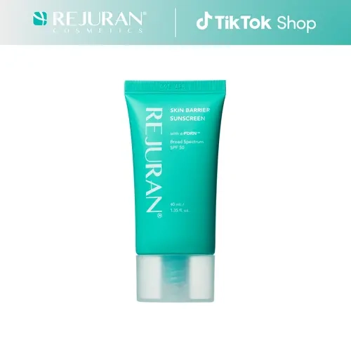 REJURAN Skin Barrier Sunscreen SPF 50, Broad Spectrum Korean Face Sunscreen with c-PDRN, Lightweight No White Cast Daily UV Protection, Non-Greasy Hydrating SPF for Sensitive Skin, 40 ml/ 1.35 fl. oz
