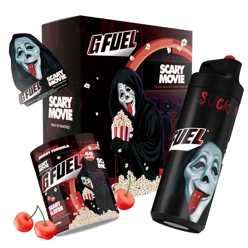 G FUEL Energy Formula | Scary Flavor Collector's Box | Sour Cherry | Collectible Box and Custom Metal Sipper