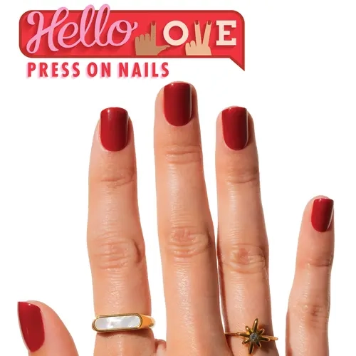 Hello Love Press-On Nails: Short Square Fall Collection