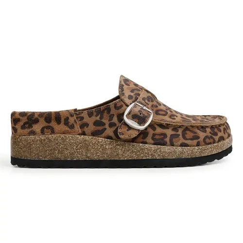 EVELLYHOOTD Women's Adjustable Buckle Clogs - Round Toe Soft Suede Foo