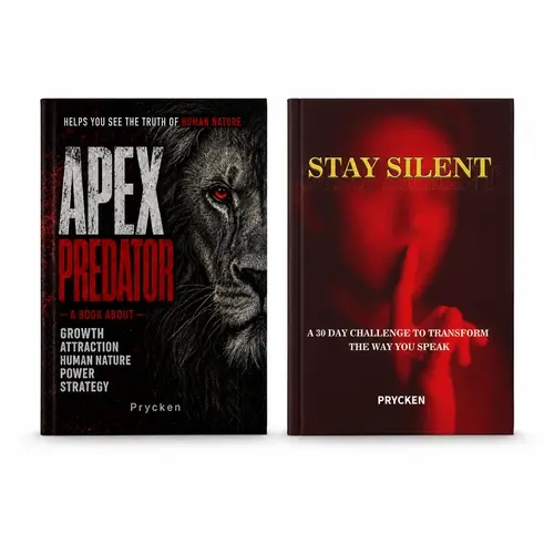 Prycken Communication & Strategy Pack | STAY SILENT & APEX PREDATOR | 2 Books for Personal Growth, Better Communication, Human Nature & Smarter Decisions | Limited-Time Shipping Included