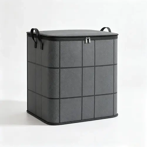 Large Zippered Reinforced Foldable Fabric Organizer Bin with Reliable Closure, Spacious Household Carryall for Bedding and Apparel, Ideal for Closet Storage and Moving Prep,sohochic