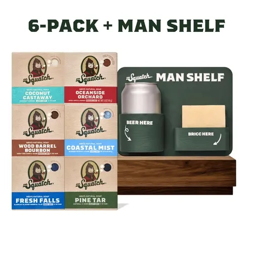 6-Pack Bar Soap + FREE Man Shelf