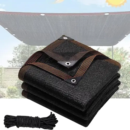 90% HDPE Mesh Grommeted Outdoor Sun Shade Cloth (10x20FT Black) - UV-Proof, Durable, Antifreezing Sun Shield for Patio, Garden (Patio Alternative: Portable Outdoor Parasols, Canopies & Shade), Outdoor Sun Shades For Patio