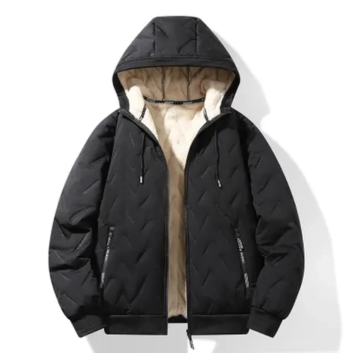 2026 New Arrival Men Ultrasonic Quilted Hooded Fleece Lined Cotton Coat, Plus Size Thickened Warm Cold‑Resistant Winter Hooded Jacket, Autumn Winter Outdoor Thermal Outerwear