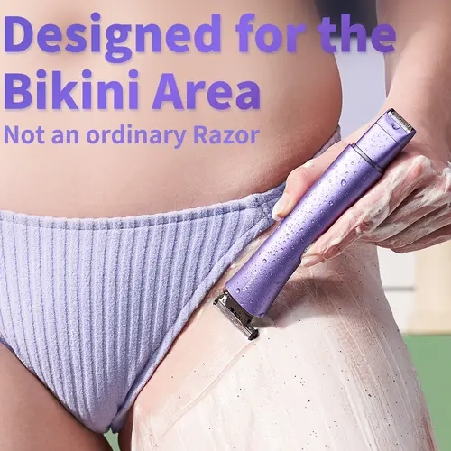 BreezeNu 3-in-1 Bikini Trimmer & Recharge Mask, Painless Hair Removal & Hydrating Care Kit