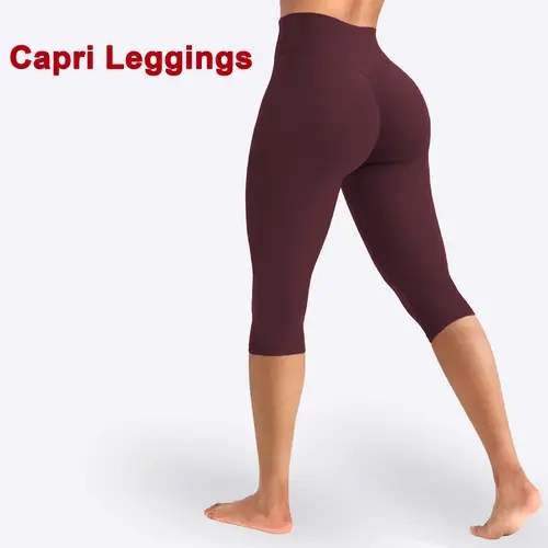 DEEFY SoftMotion Women's High Waisted Capris - Stretch Fabric BBL Effect Lightweight Stretch Leggings, Soft Stretchy Gym Style Activewear for Yoga Workouts