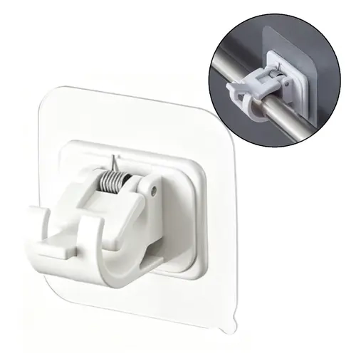 No Drill Self‑Adhesive Rod Holder, Waterproof Wall Mount Curtain & Shower Rod Bracket