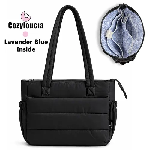 Cozyloucia Women's Mini Tote Shoulder Bag - Super Lightweight Polyester Fabric Purse with Multiple Pockets, Spacious Zip Closure Multifunctional Commuter Bag for Work,outdoorfun