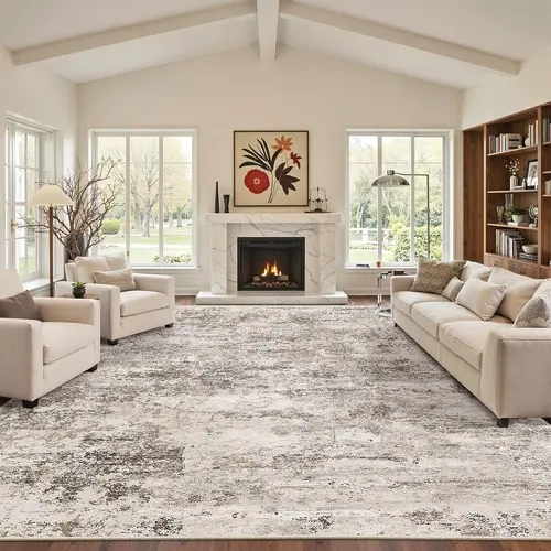 Art&Tuft Block-Like Abstraction Area Rug - Steel Plate Texture Surface, Plush Luxury Design for Home Interiors, Living Rooms,familyfun