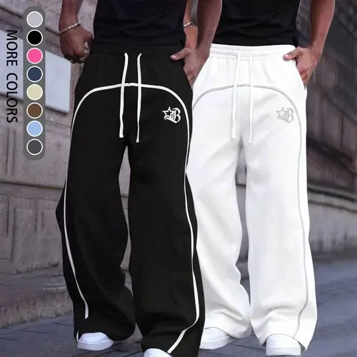 Men's 2-Pack Loose Fit Baggy Sweatpants - 100% Polyester Ultra-Soft Drawstring-Waist Joggers, Lightweight Gym Stuff for Fitness, Running,sohochic