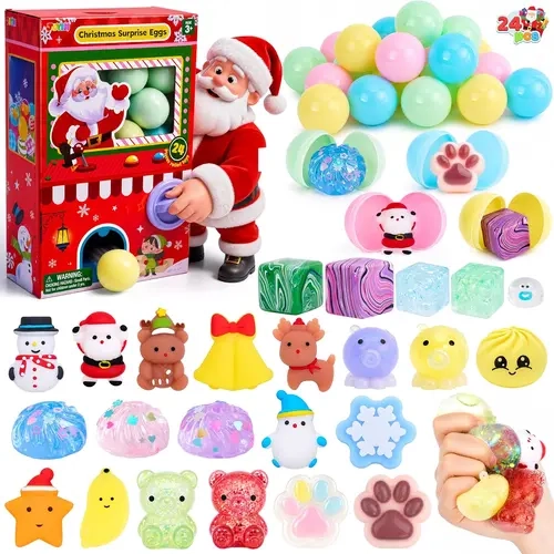 JOYIN Advent Calendar 2026 Christmas Gachapon Squishy Toys 24 Pcs,&Halloween Advent Calendar (13 days)