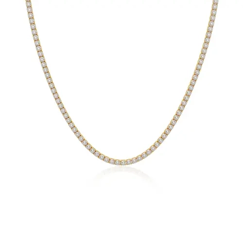 Tewiky Tennis Silver Necklace for Women, 14K Gold Plated/Sterling Silver Cubic Zirconia Chain, Dainty Choker Necklaces for Women Jewelry For Mother's Day gifts-PJ