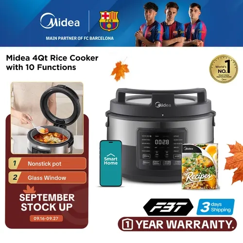 Midea 4Qt VitaPot Slow Cooker with 10 Functions, Rice Cooker, Nonstick Pot, 8-Cups Uncooked Rice, non-toxic