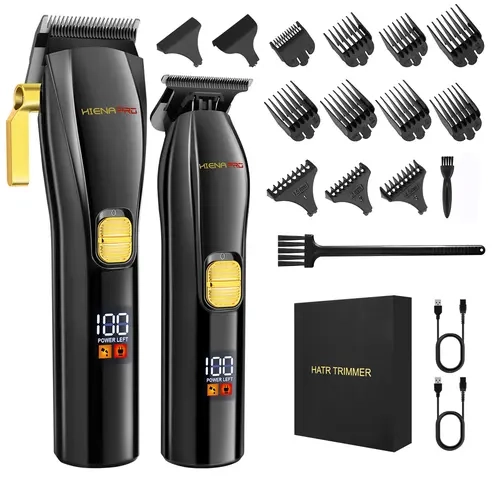 HIENA PRO Men's Professional-Grade Hair Clipper Set - 7.4wh Male Grooming Tool with USB Charge, Sleek Design, Dual Function Hair & Beard Cutting & Shaving, Ideal Gift for Boyfriends