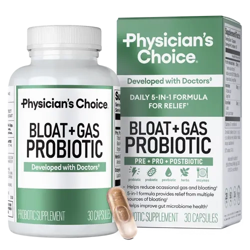 [AUCTION] Physician's Choice Bloat & Gas Probiotic with Lactase, Enzymes, Prebiotics, Postbiotics & Herbs for Daily Proactive Digestion Support
