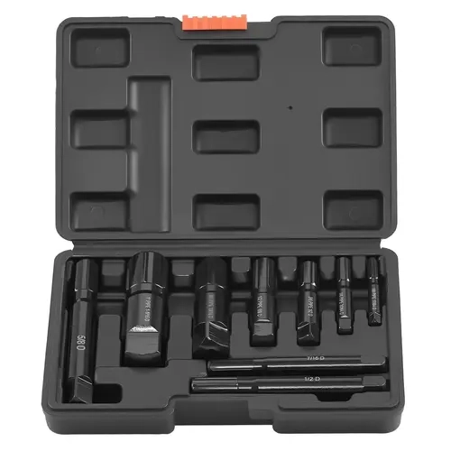 【Auction】VEVOR 9-Piece Heavy Duty Cr-Mo Metal Pipe Extractor Set with Solid Storage Case, Precision-Sized Internal Gripping Rods (1/8"-1", 5/8"d, 1/2"d, 7/16"d), Laser-Etched Size Markings, for Damaged Threaded Pipes/Fittings, Plumbers’ Maintenance Work