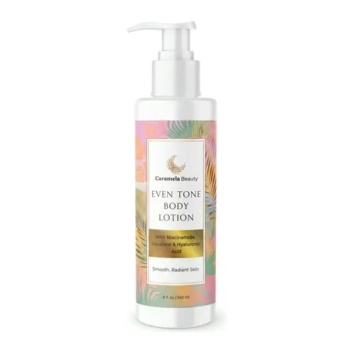 Caramela Beauty Even Tone Body Lotion with Niacinamide, Squalane & Hyaluronic Acid, Daily Body Moisturizer for Post-Shave Skin, Fast Absorbing, 8 fl oz