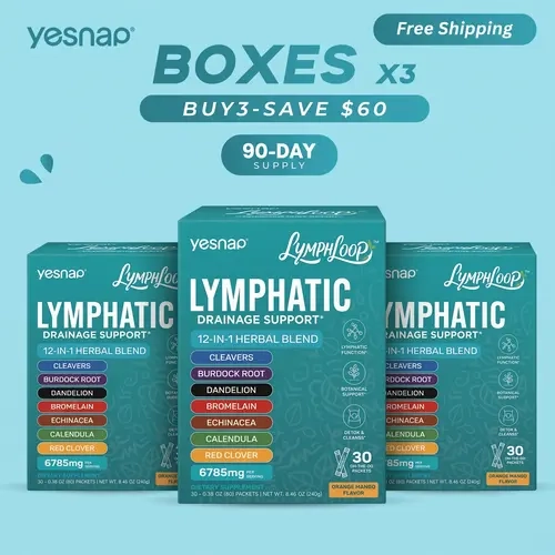 YESNAP Lymphatic Drainage Support – 12-in-1 Herbal Blend-3 Pack Bundle