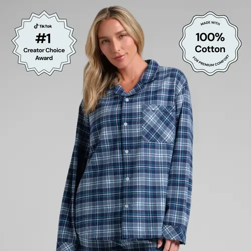 Comfrt | Flannel Pajama Shirt | 100% Cotton Flannel Sleep Shirt