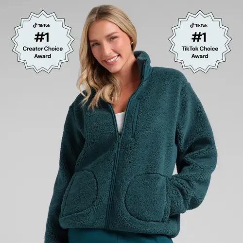 Comfrt | Teddy Full Zip Jacket| Plush High-Pile Jacket With Mock Neck & Full Zip