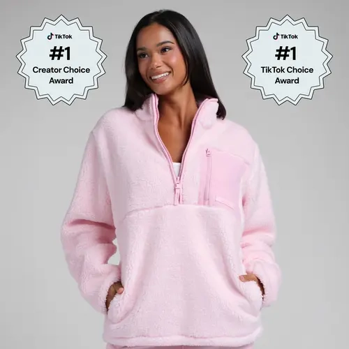 Comfrt | Teddy Half Zip | Plush High-Pile Pullover With Mock Neck & Half Zip